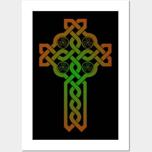 Celtic Cross With Triskeles Posters and Art